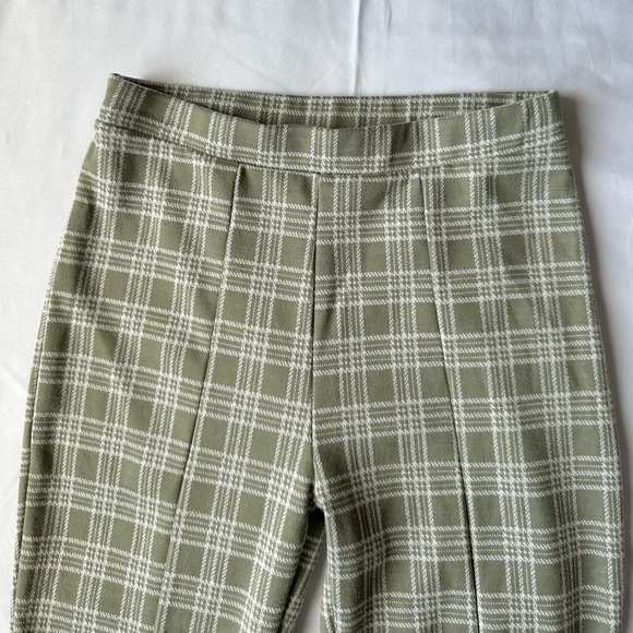 Urban Outfitters Urban Renewal Remnants Plaid Front Slit Olive Pants - Picture 6 of 11